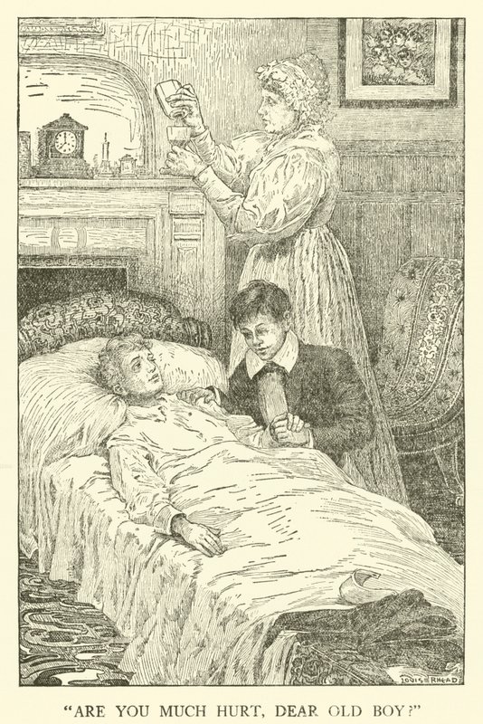 Illustrasjon for Tom Brown's School-Days (gravering) av Louis John Rhead