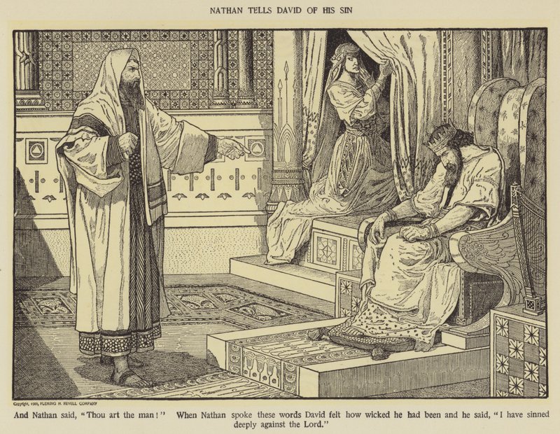 Nathan forteller David om synden hans av Louis John Rhead