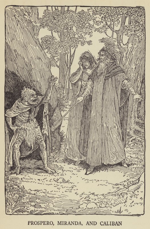 Prospero, Miranda og Caliban av Louis John Rhead