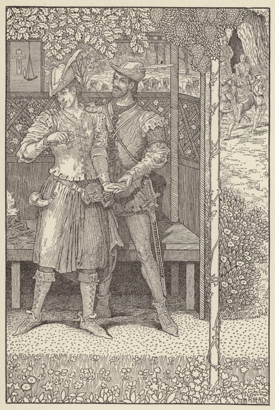 Robin Hood og Marian i buen deres av Louis John Rhead
