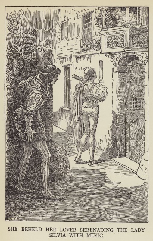 Hun så kjæresten sin serenader Lady Silvia med musikk av Louis John Rhead
