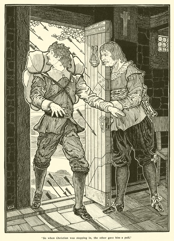 Så da Christian gikk inn, ga den andre ham et trekk (gravering) av Louis John Rhead
