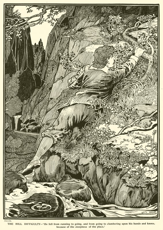 The Hill Difficulty (gravering) av Louis John Rhead