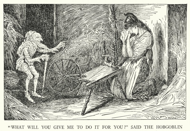 "Hva vil du gi meg for å gjøre det for deg?" sa Hobgoblin (litho) av Louis John Rhead