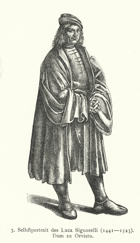 Selvportrett av den italienske renessansekunstneren Luca Signorelli (gravering) av Luca Signorelli