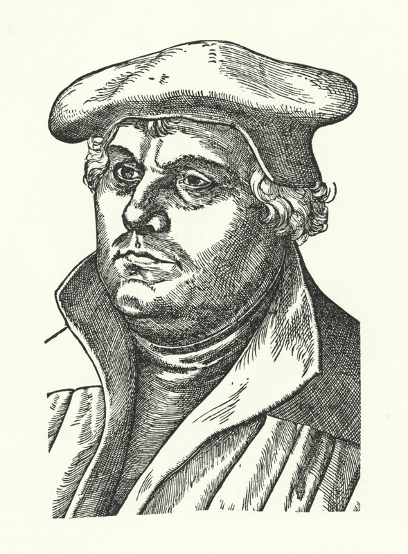 Martin Luther , tysk protestantisk reformator (gravering) av Lucas the Elder (after) Cranach