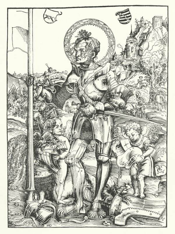 St George (gravering) av Lucas the Elder (after) Cranach