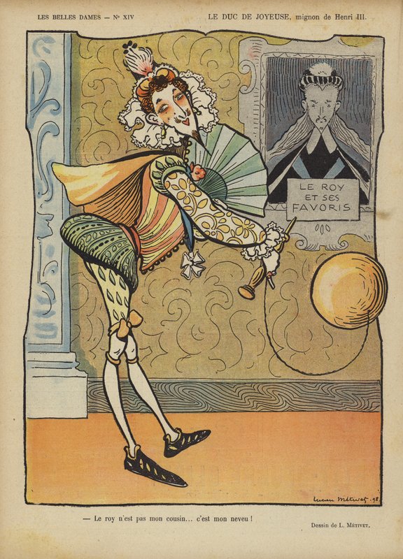 Hertugen av Joyeuse, illustrasjon for Le Rire av Lucien Metivet