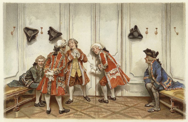 Illustrasjon for The School for Scandal (chromolitho) av Lucius Rossi