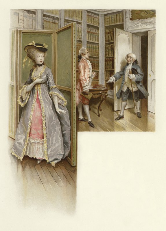 Illustrasjon for The School for Scandal (chromolitho) av Lucius Rossi