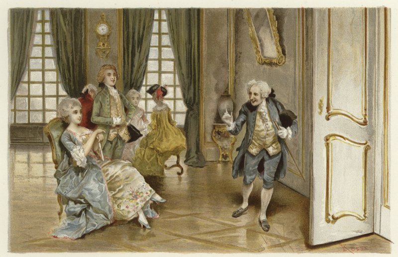 Illustrasjon for The School for Scandal (chromolitho) av Lucius Rossi
