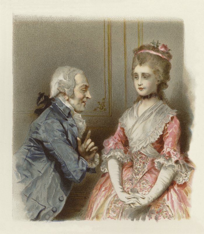 Illustrasjon for The School for Scandal (chromolitho) av Lucius Rossi