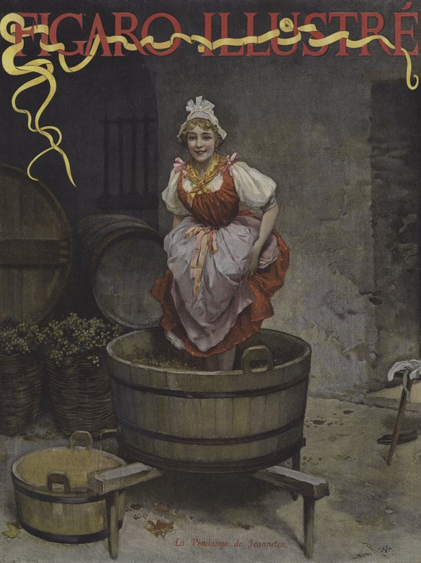 La Vendange de Jeanneton (Høsten av Jeanneton). Forside av Le Figaro Illustre, november 1895 av Lucius Rossi
