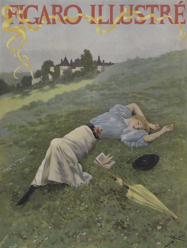 Vår (vår). Omslag til Le Figaro Illustre, mai 1896 av Lucius Rossi
