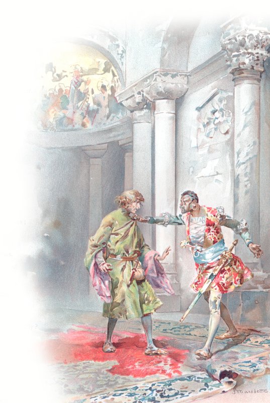 Illustrasjon for Shakespeares Othello (chromolitho) av Ludovico Marchetti