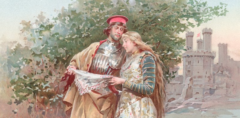 Illustrasjon for Shakespeares Othello (chromolitho) av Ludovico Marchetti