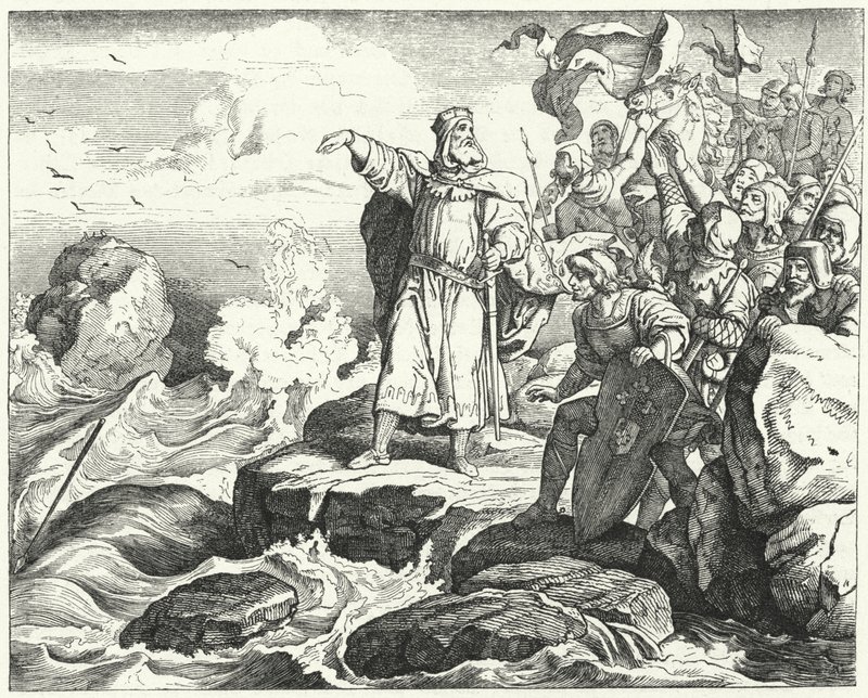 Otto I av Tyskland ved bredden av Nordsjøen av Ludwig Adrian Richter