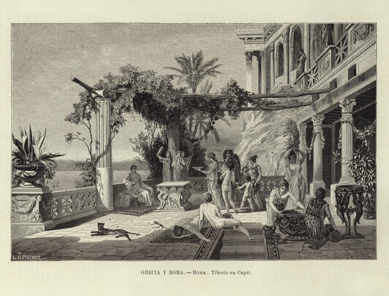 Hellas og Roma - Roma: Tiberius på Capri av Ludwig Hans Fischer