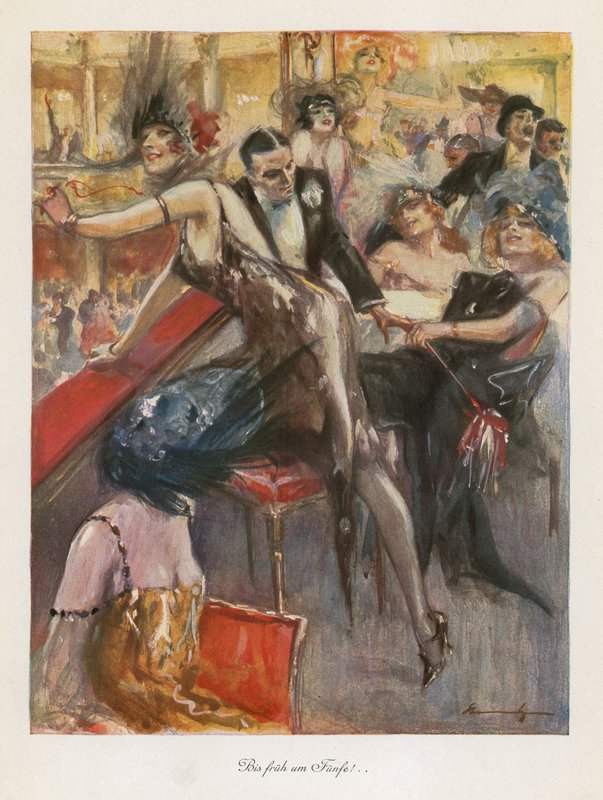 Vis fruh a funfe! (farge litho) av Ludwig Lutz Ehrenberger