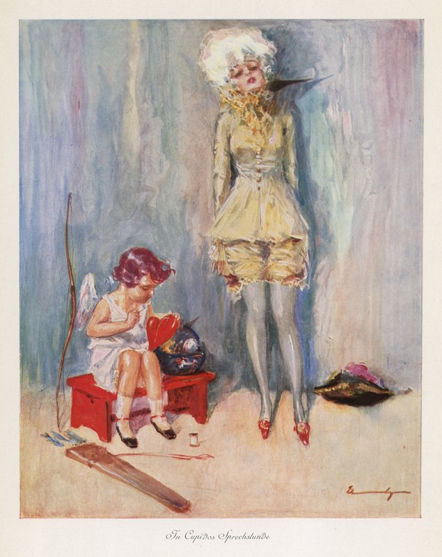 I Amors kirurgi (farge litho) av Ludwig Lutz Ehrenberger