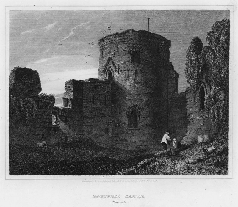 Bothwell Castle, Clydesdale (gravering) av Luke (after) Clennell