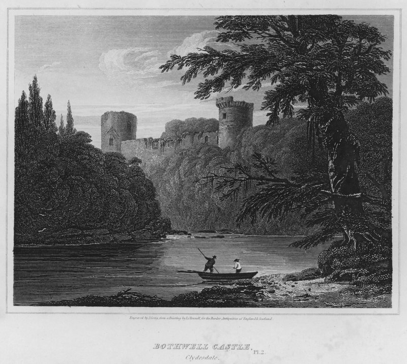 Bothwell Castle, Clydesdale (gravering) av Luke (after) Clennell