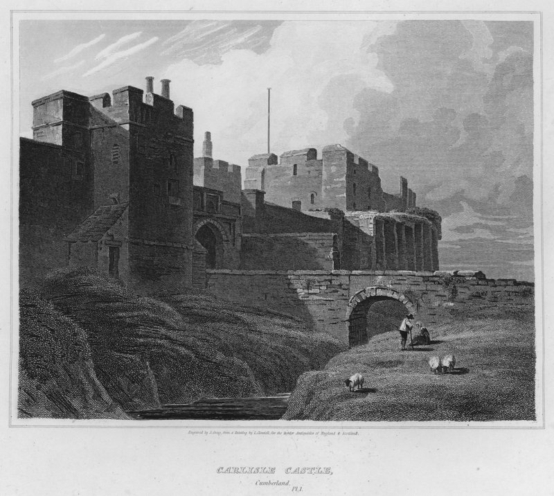 Carlisle Castle, Cumberland (gravering) av Luke (after) Clennell