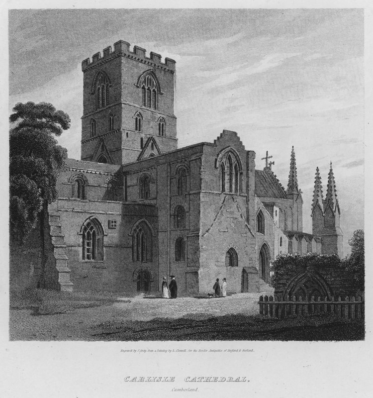 Carlisle Cathedral, Cumberland (gravering) av Luke (after) Clennell