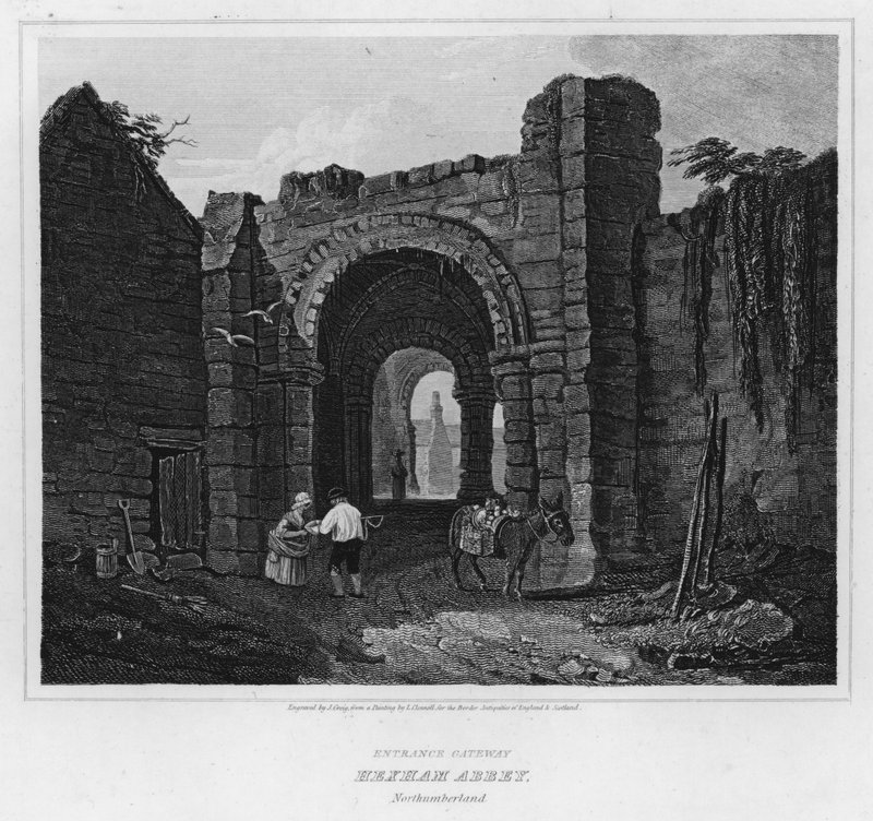 Entrance Gateway, Hexham Abbey, Northumberland (gravering) av Luke (after) Clennell