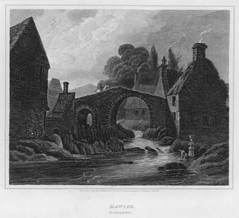 Hawick, Roxburghshire (gravering) av Luke (after) Clennell