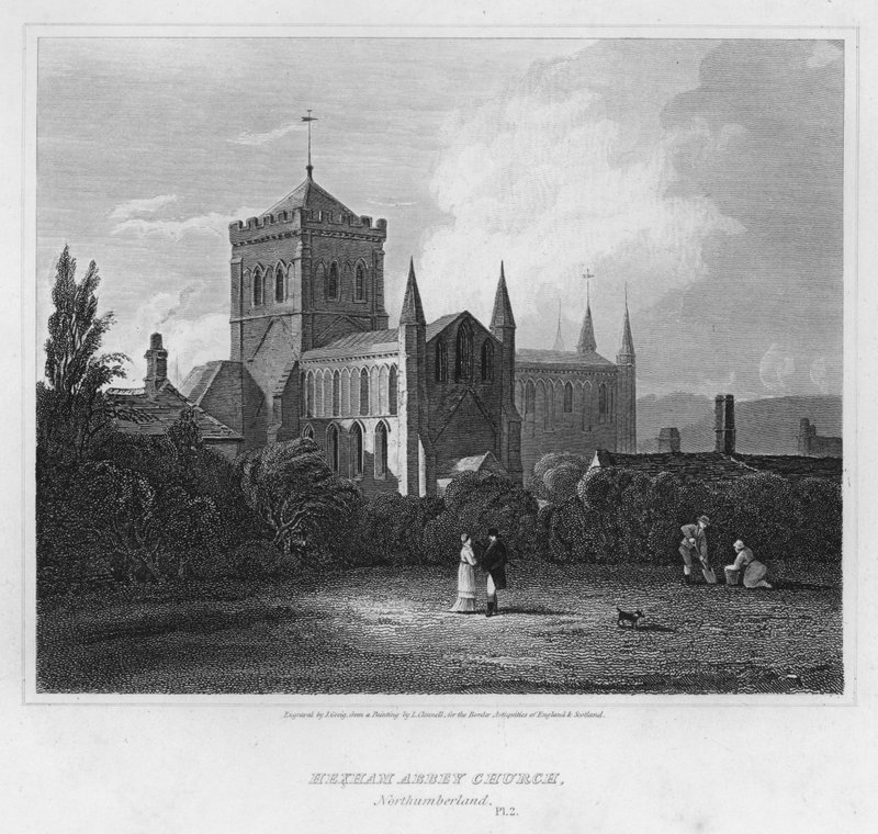 Hexham Abbey Church, Northumberland (gravering) av Luke (after) Clennell
