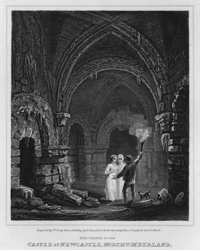 Kapellet i slottet i Newcastle, Northumberland (gravering) av Luke (after) Clennell