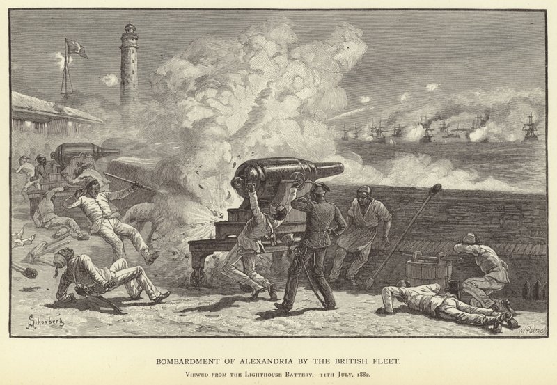 Bombardement av Alexandria av den britiske flåten av M. Schonberg