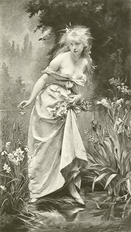 Ophelia (gravering) av Madeleine Lemaire