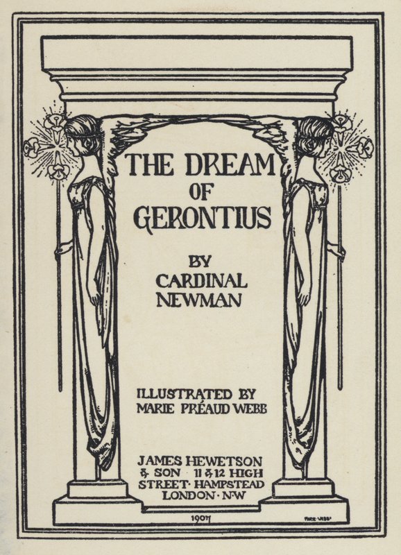 Illustrasjon for The Dream Of Gerontius av kardinal Newman (litho) av Marie Preaud Webb