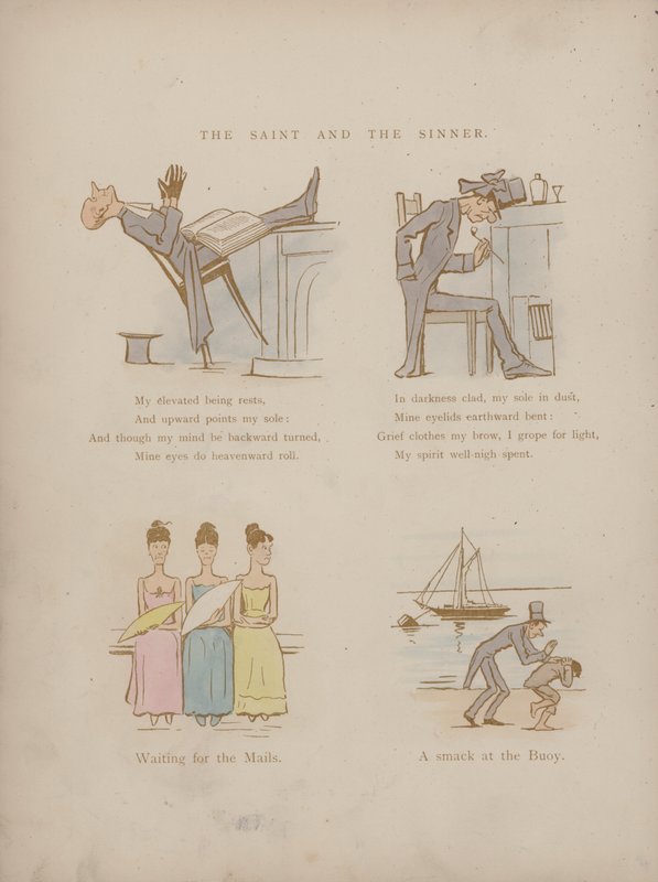 Side fra Humors of Cynicus (farget gravering) av Martin  Anderson