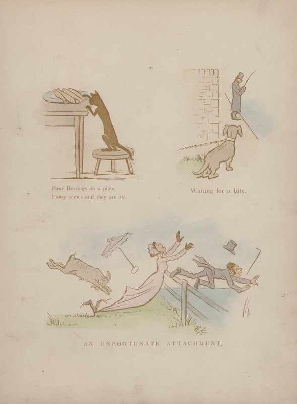 Side fra Humors of Cynicus (farget gravering) av Martin  Anderson