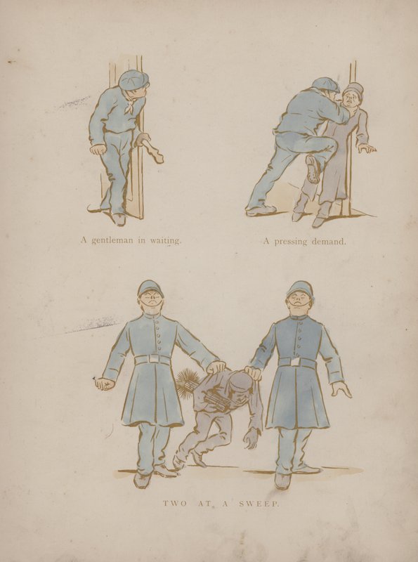 Side fra Humors of Cynicus (farget gravering) av Martin  Anderson