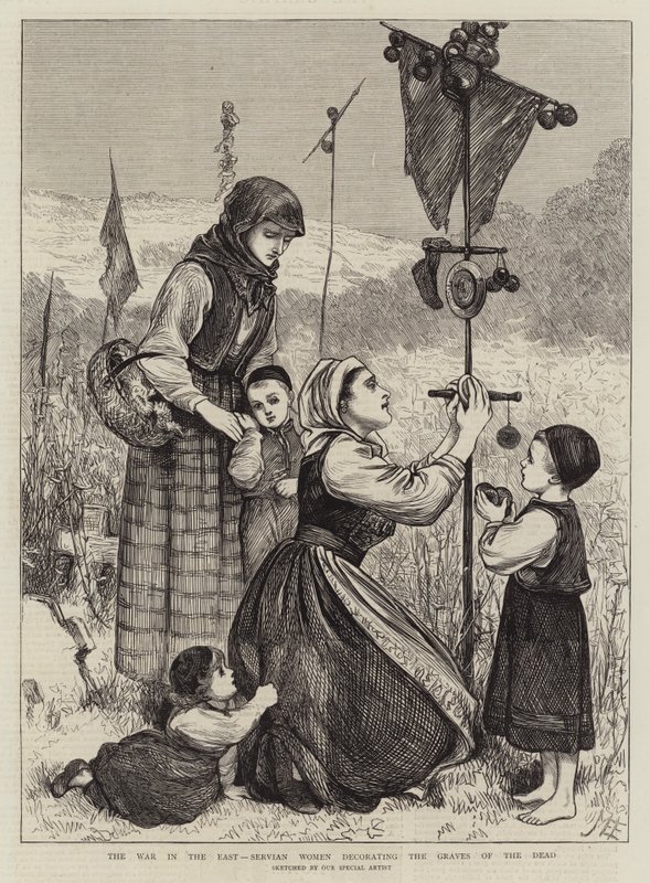 The War in the East, Serviske kvinner som dekorerer gravene til de døde av Mary Ellen Edwards