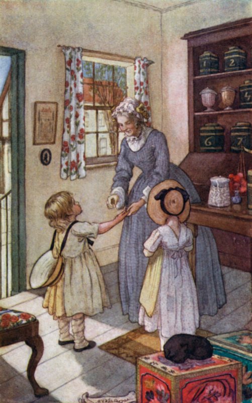 Illustrasjon for Cranford av fru Gaskell av Mary V. Wheelhouse