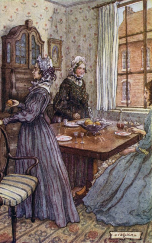 Illustrasjon for Cranford av fru Gaskell av Mary V. Wheelhouse