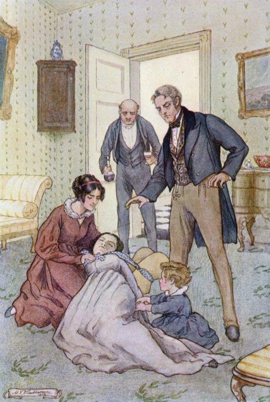 Illustrasjon for hustruer og døtre av fru Gaskell av Mary V. Wheelhouse