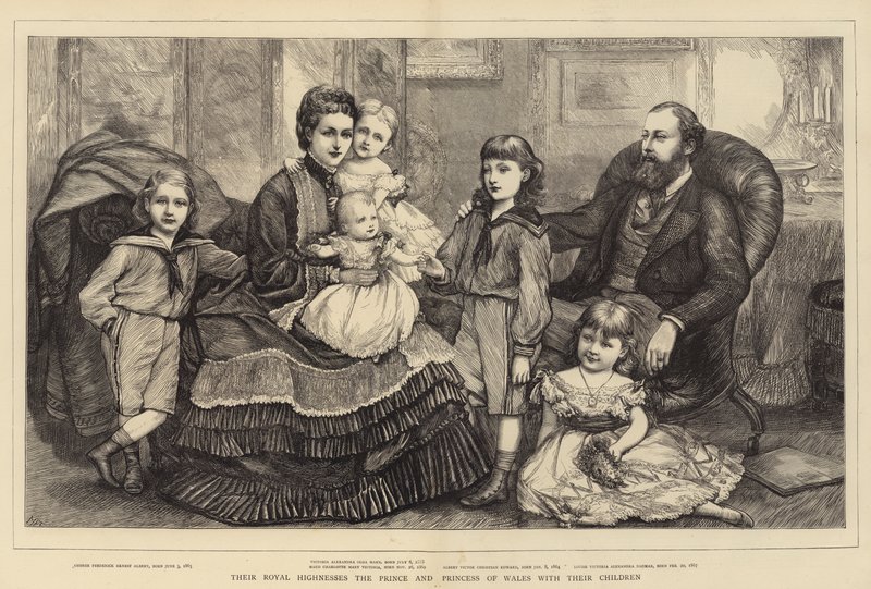 Deres kongelige høyheter prinsen og prinsessen av Wales med barna deres av Mary Ellen Edwards