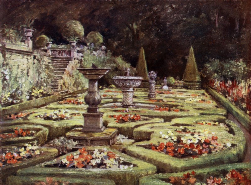 Scottish Gardens: Dalzell (farge litho) av Mary Georgina Wade Wilson