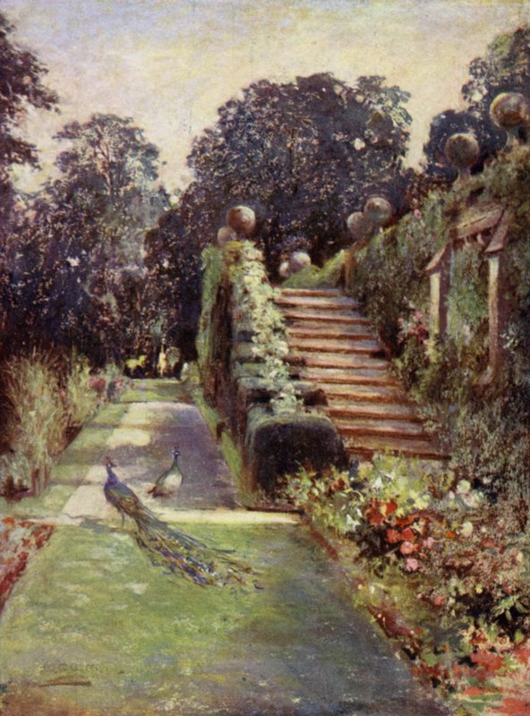 Scottish Gardens: Dunrobin (farge litho) av Mary Georgina Wade Wilson