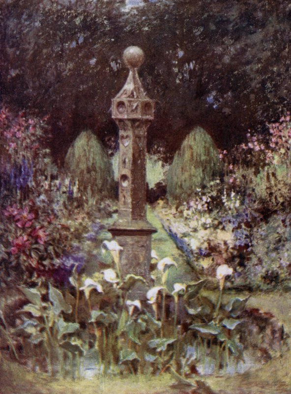 Scottish Gardens: Kelburne Castle (farge litho) av Mary Georgina Wade Wilson