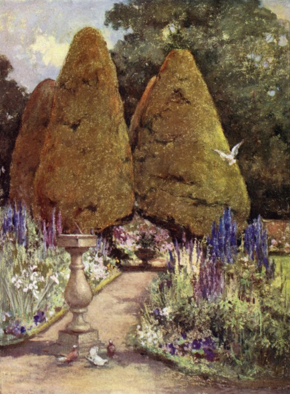Scottish Gardens: Malleny (farge litho) av Mary Georgina Wade Wilson