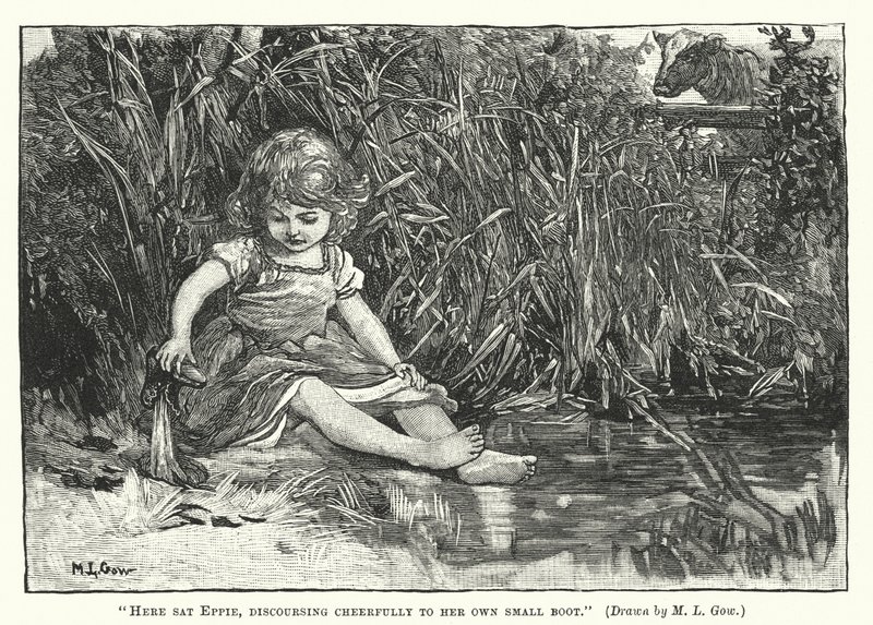 Silas Marner - Her satt Eppie og snakket muntert til sin egen lille støvel av Mary L. Gow