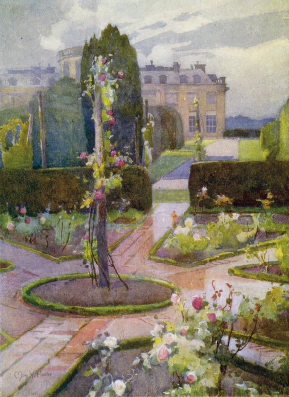 The Rose Garden, Rosneath House (farge litho) av Mary Young Hunter