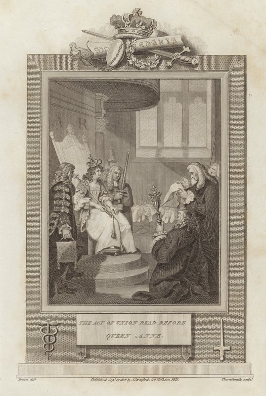 The Act of Union lest før dronning Anne av Mather Brown